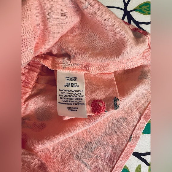 Arizona Jean Peasant Blouse with Cherries - Picture 9 of 9